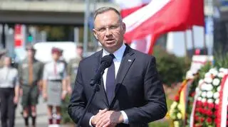 Andrzej Duda podczas uroczystości upamiętniających rzeź Woli 