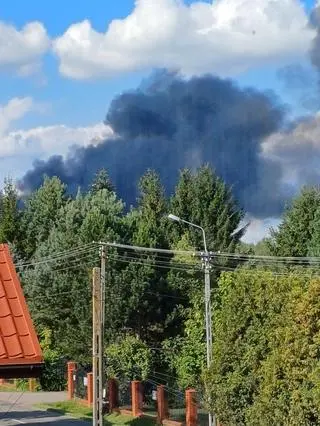 Pożar hali targowej w Wólce Kosowskiej