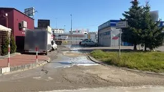 Rozlany beton na ulicy Górczewskiej