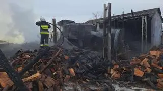 Pożar budynku gospodarczego w Kromnowie