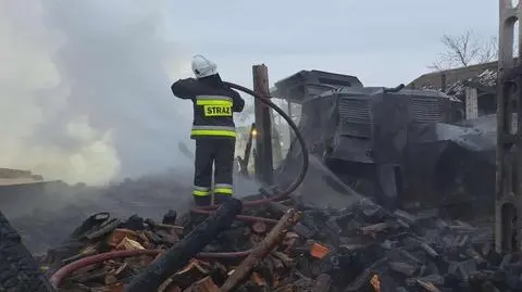 Pożar budynku gospodarczego w Kromnowie