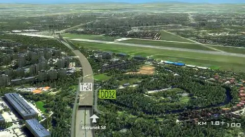 Przebieg planowanej S7 na wizualizacji