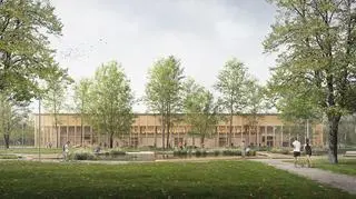 Wizualizacja hali sportowej na Skrze