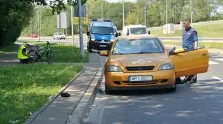 Potrącenie rowerzysty na Starzyńskiego