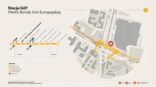Schemat stacji Rondo Unii Europejskiej na linii M4