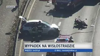 Urrudnienia po wypadku na Wisłostradzie