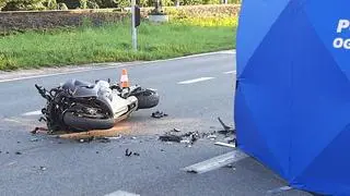 Zderzenie z udziałem motocyklisty we Włochach