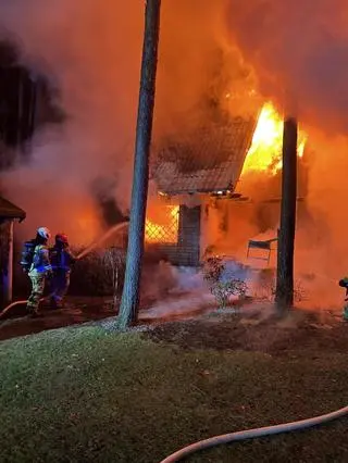 Pożar drewnianego domu pod Legionowem