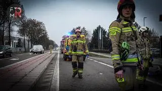 Wypadek motocyklisty pod Warszawą