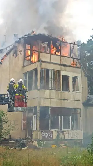 Pożar świdermajera w Otwocku 