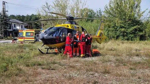 Wypadek na budowie. Lądował helikopter pogotowia