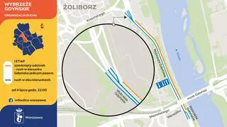 Prace na Wisłostradzie rozpoczęły się wieczorem, 4 lipca
