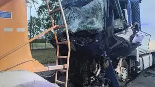 Zderzenie trzech ciężarówek w Imielnicy 