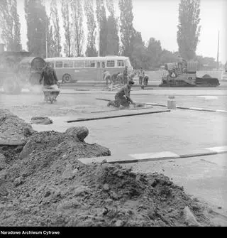 Budowa Trasy Łazienkowskiej (lipiec 1974)