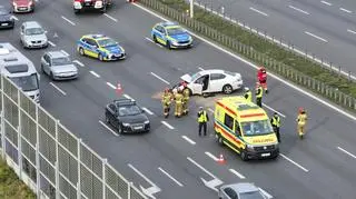 Zderzenie trzech aut na S2, sześć kilometrów korka