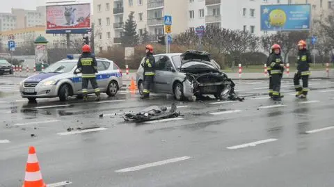 Zderzenie trzech aut na Białołęce