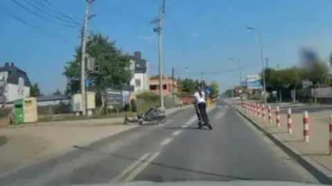 Niebezpieczna jazda na hulajnogach elektrycznych 
