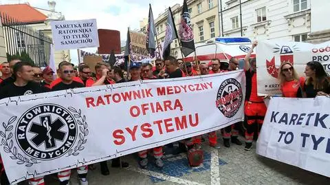 Protest ratowników medycznych w Warszawie