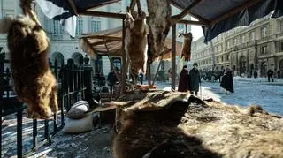 Plan filmowy do kinowej adaptacji "Lalki" na Krakowskim Przedmieściu