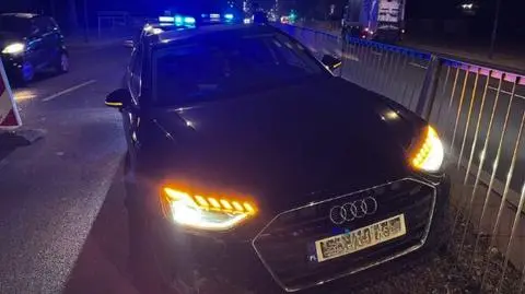 Kierowca audi uderzył w bariery, był pod wpływem kokainy