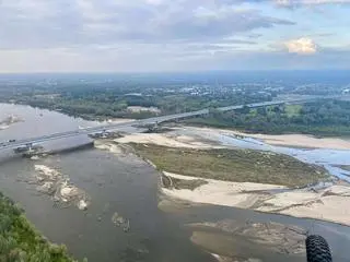 Wisła z lotu ptaka na wysokości Konstancina-Jeziorny