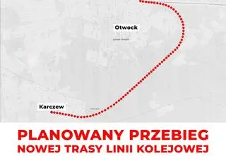 Planowany przebieg nowej linii kolejowej 