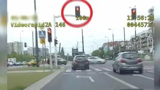 Jazda na czerwonym świetle w oku policyjnej kamery