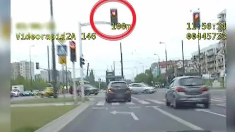 Jazda na czerwonym świetle w oku policyjnej kamery