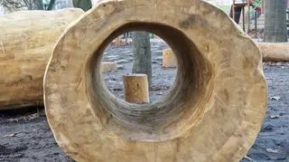 Naturalny plac zabaw w Parku Bródnowskim