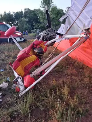 Wypadek pilota motolotni pod Żyrardowem