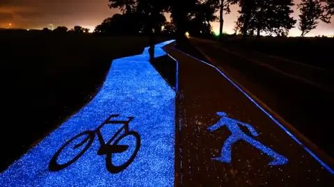 Świecąca nocą ścieżka rowerowa wymyślona w Pruszkowie