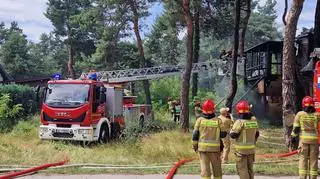 Pożar drewnianego domu w Józefowie