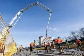 Betonowanie Trasy Łazienkowskiej 