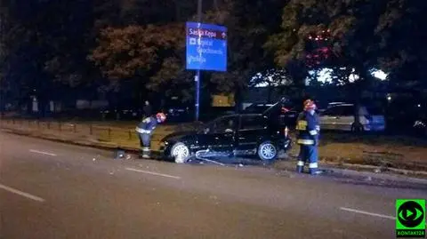 Kierowca BMW stracił panowanie nad autem. Trafił do szpitala