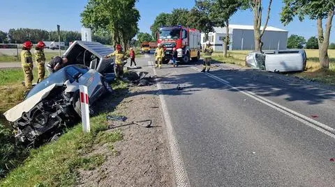 Zderzenie trzech aut, kierowcy jeździli objazdami 