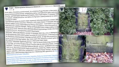 Na opuszczonej posesji odnaleźli tablicę upamiętniającą ofiary egzekucji z II wojny światowej