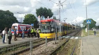 Potrącenie rowerzysty przez tramwaj