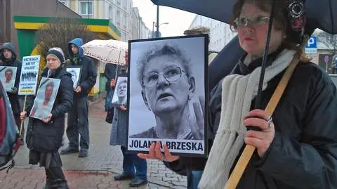 Protest w pierwszą rocznicę śmierci Brzeskiej