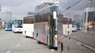 Protest branży autokarowej w Warszawie