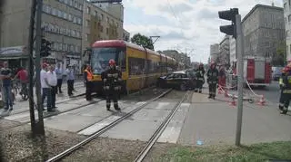 Wypadek na rogu Puławskiej i Madalińskiego