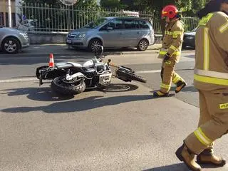 Wypadek z udziałem motocyklisty