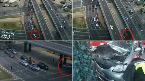 Pas do jazdy na wprost, skręt w lewo i zderzenie. Moment wypadku w centrum