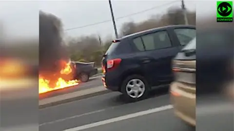 Samochód stanął w płomieniach. "Prawdopodobnie samozapłon"