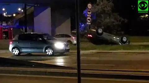 Pijany prowadził auto, dachował