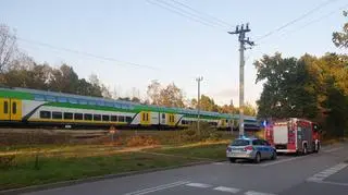 Potrącenie przez pociąg w Wesołej 