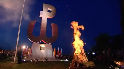 Ogień na kopcu Powstania Warszawskiego