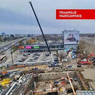 Budowa podziemnego przystanku tramwajowego na Warszawie Zachodniej