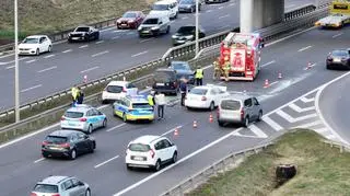 Wypadek na S8 w Wypędach 