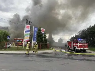 Pożar magazynu ze zbożem w Gozdowie