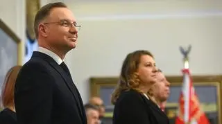 Prezydent RP Andrzej Duda podczas uroczystości wręczenia odznaczeń państwowych 